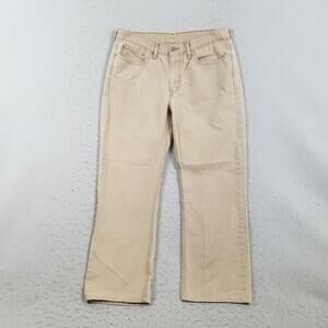 Levis 514 Jeans Mens 34x27 Beige Straight 100% Cotton Denim Casual Pants